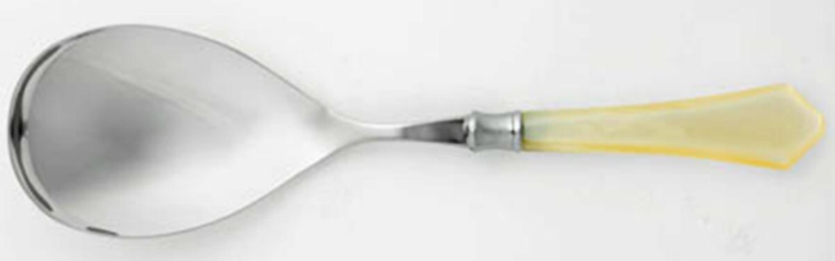 Verona-Ivory (Stainless, Acrylic) Hollow Handle Serving Spoon by Vietri-1