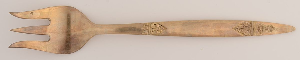 Gold Angel (Bronzeware) Large Solid Serving Fork by Vu Bronzeware-1