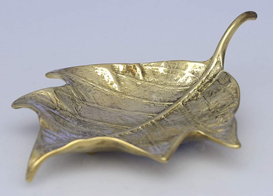 Leaves of the Month (Brass, Hollowware) 6" Leaf Dish by Virginia Metalcrafters-1