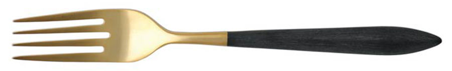 Ares Oro Black (Gold Electroplate) Fork by Vietri-1