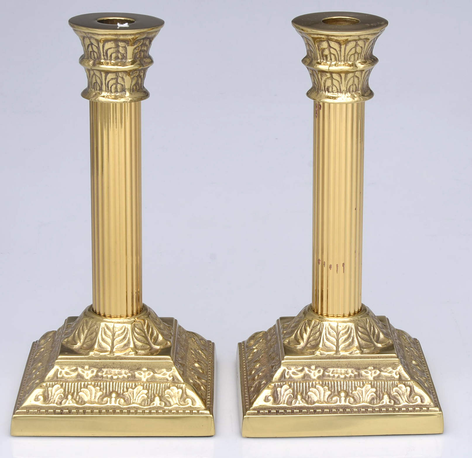 The Mount Vernon Candlestick (Brass, Hollowware) Pair of 9" Candlesticks by Virginia Metalcrafters-1
