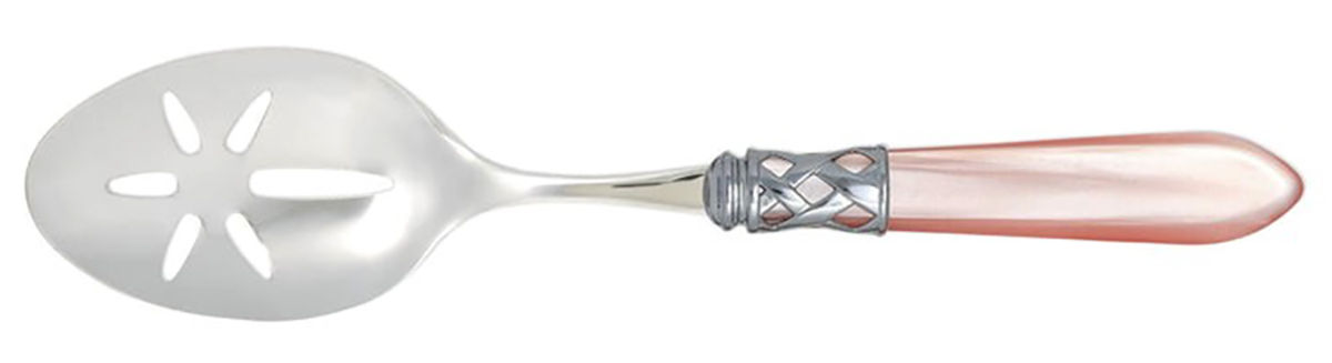 Aladdin Light Pink (Brilliant) Pierced Tablespoon (Serving Spoon) by Vietri-1