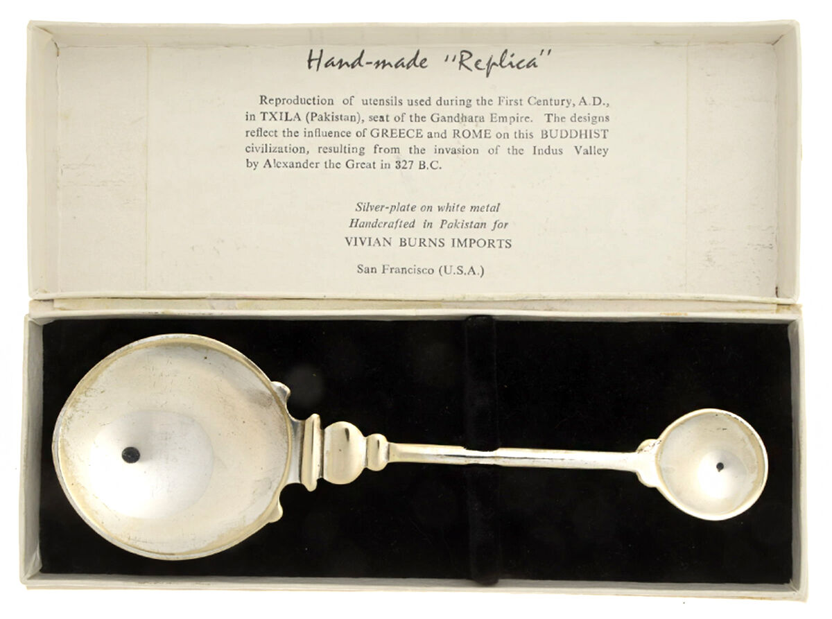 Reproduction of Utensils (Silverplate) Double Sided Utensil Spoon with Box by Vivian Burns Imports-1