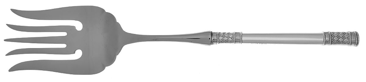Aegean Weave (Sterling, 1970) Solid Hollow Handle Serving Fork by Wallace Silver-1
