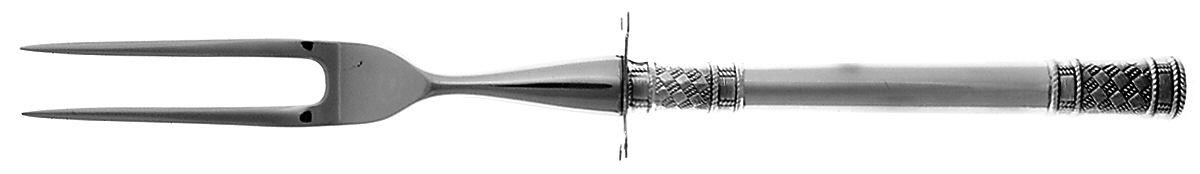 Aegean Weave (Sterling, 1970) Small Steak Carving Fork with Stainless Prongs by Wallace Silver-1
