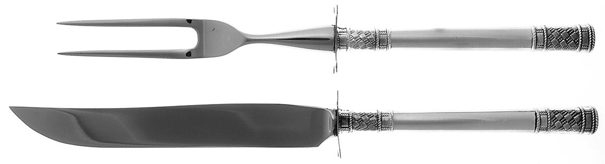 Aegean Weave (Sterling, 1970) Small Stainless Blade 2-Piece Steak Carving Set by Wallace Silver-1
