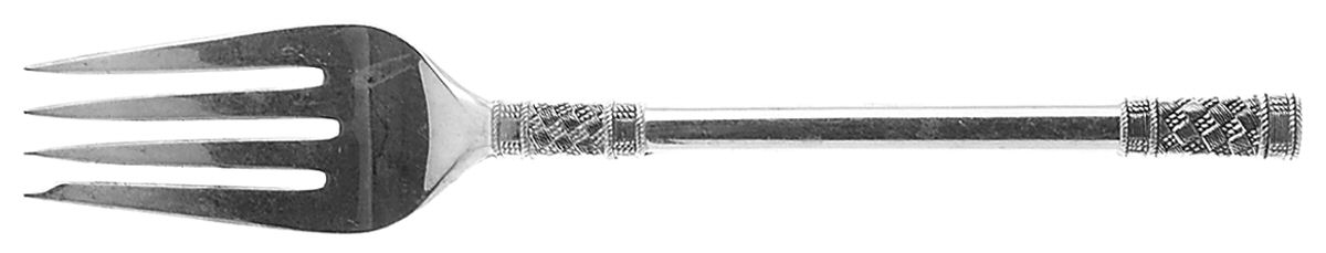Aegean Weave (Sterling, 1970) Medium Solid Cold Meat Serving Fork by Wallace Silver-1