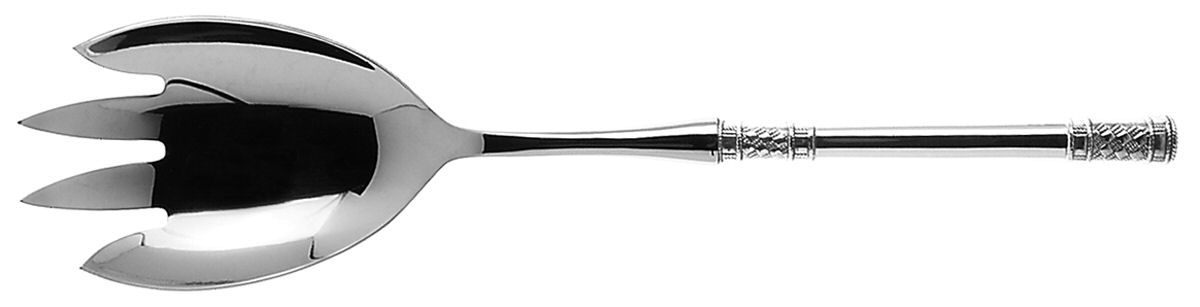 Aegean Weave (Sterling, 1970) Salad Serving Fork with Stainless Prongs by Wallace Silver-1