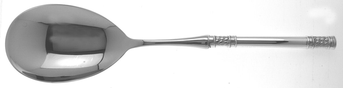 Aegean Weave (Sterling, 1970) Salad Servng Spoon with Stainless Bowl by Wallace Silver-1