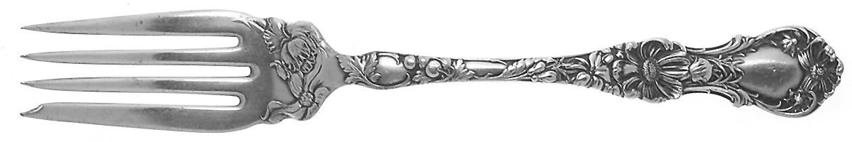 Floral (Silverplate, 1902) Small Solid Cold Meat Serving Fork by Wallace Silver-1