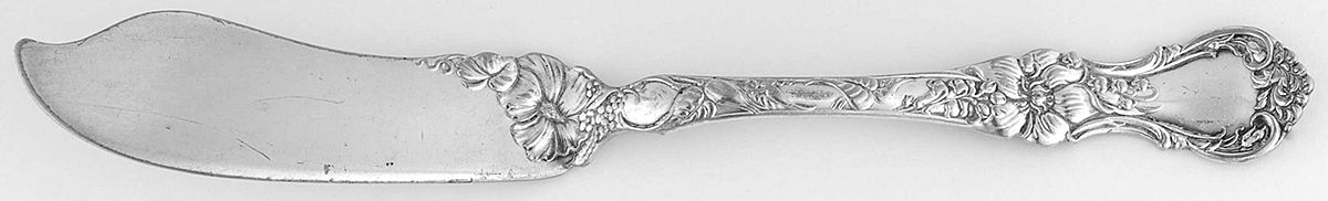 Floral (Silverplate, 1902) Flat Handle Master Butter Knife by Wallace Silver-1