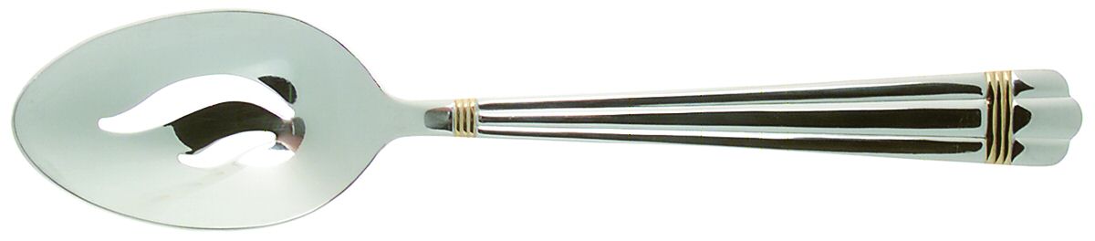 Golden Apollo (Stainless, Gold Accent, Rib Front-Bc) Pierced Tablespoon (Serving Spoon) by Wallace Silver-1