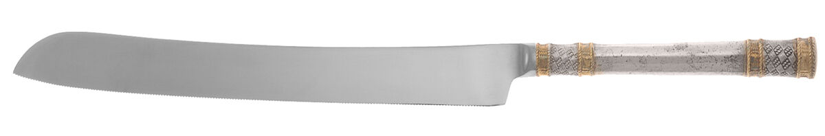 Golden Aegean Weave (Sterling, 1971) Wedding Cake Knife with Stainless Blade HC by Wallace Silver-1
