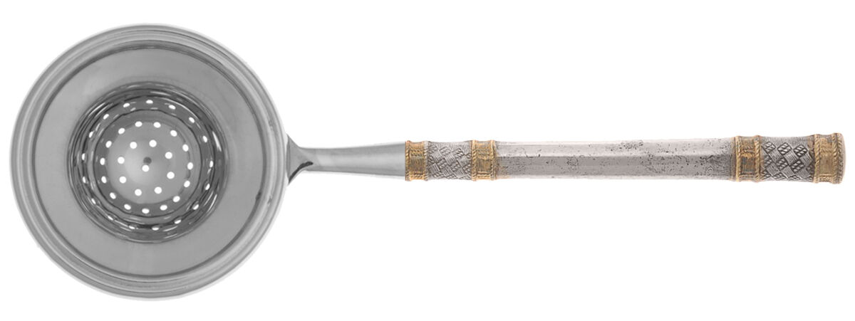 Golden Aegean Weave (Sterling, 1971) Tea Strainer Overcup Serving-Stainless Bowl HC by Wallace Silver-1