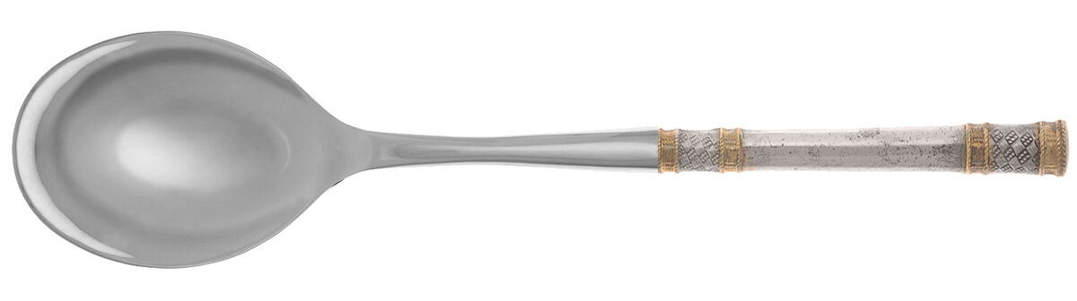 Golden Aegean Weave (Sterling, 1971) Salad Serving Spoon with Stainless Bowl HC by Wallace Silver-1