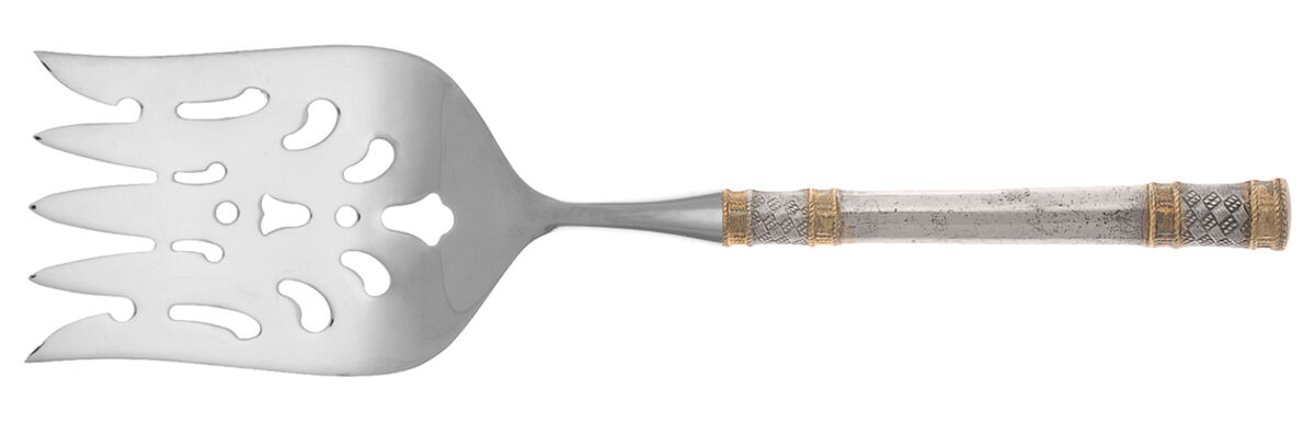Golden Aegean Weave (Sterling, 1971) Fish Serving Fork with Stainless Tines HC by Wallace Silver-1