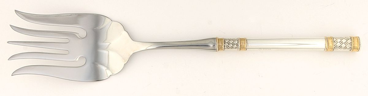 Golden Aegean Weave (Sterling, 1971) Stainless-Tine Utility Serving Fork by Wallace Silver-1