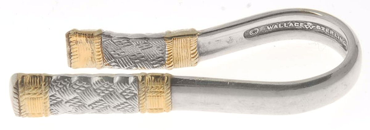 Golden Aegean Weave (Sterling, 1971) Napkin Clip by Wallace Silver-1