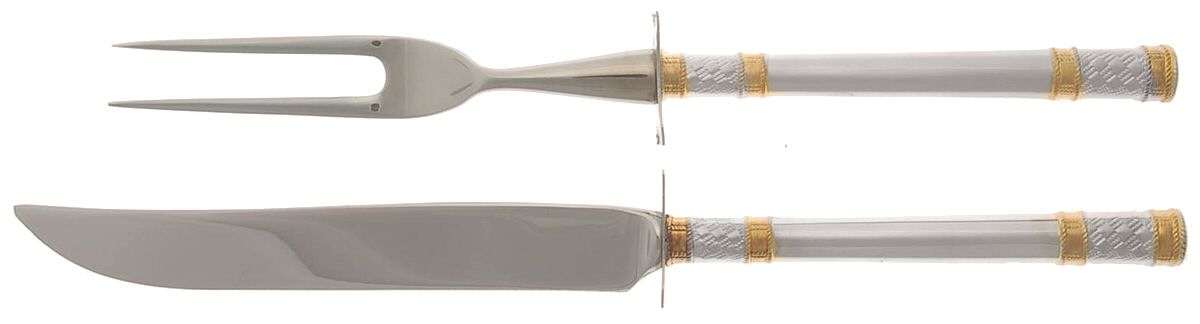 Golden Aegean Weave (Sterling, 1971) Small Stainless Blade 2-Piece Steak Carving Set by Wallace Silver-1