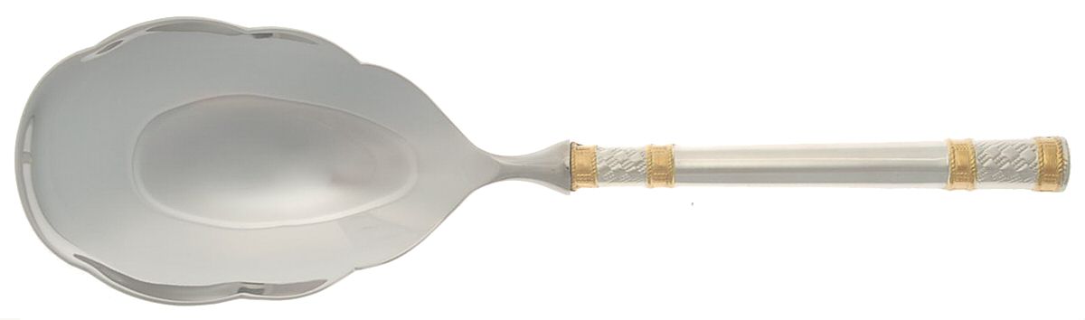 Golden Aegean Weave (Sterling, 1971) Utility Serving Spoon with Stainless Bowl by Wallace Silver-1