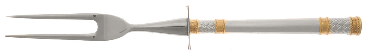 Golden Aegean Weave (Sterling, 1971) Small Steak Carving Fork with Stainless Prongs by Wallace Silver-1