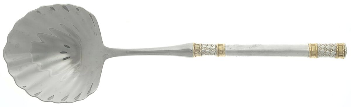 Golden Aegean Weave (Sterling, 1971) Casserole Spoon with Stainless Shell Bowl by Wallace Silver-1