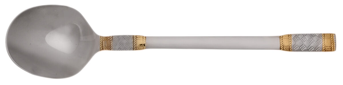 Golden Corsica (Stainless, Gold Accent) Round Bowl Soup Spoon (Cream Soup) HC by Wallace Silver-1