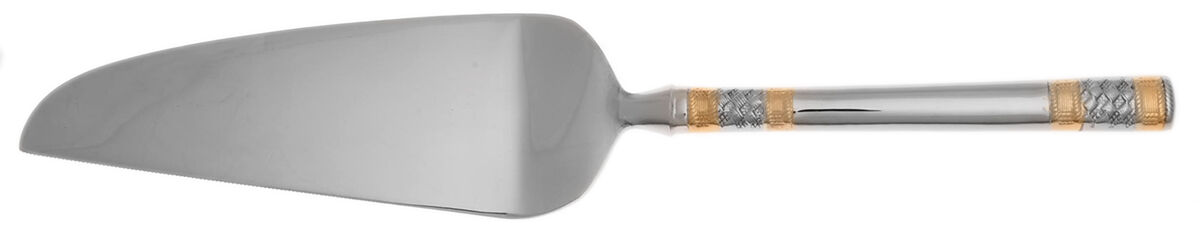 Golden Corsica (Stainless, Gold Accent) Pie and Cake Server with Stainless Blade HC by Wallace Silver-1