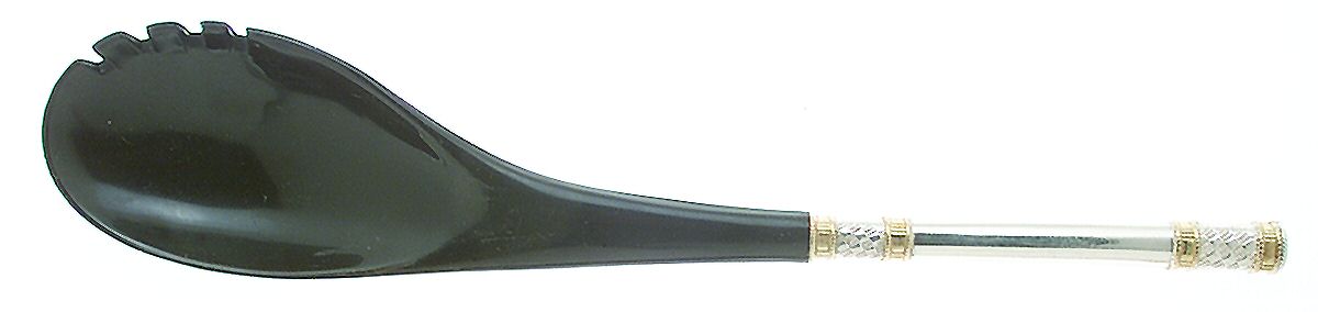 Golden Corsica (Stainless, Gold Accent) Salad Serving Fork with Plastic Prongs by Wallace Silver-1