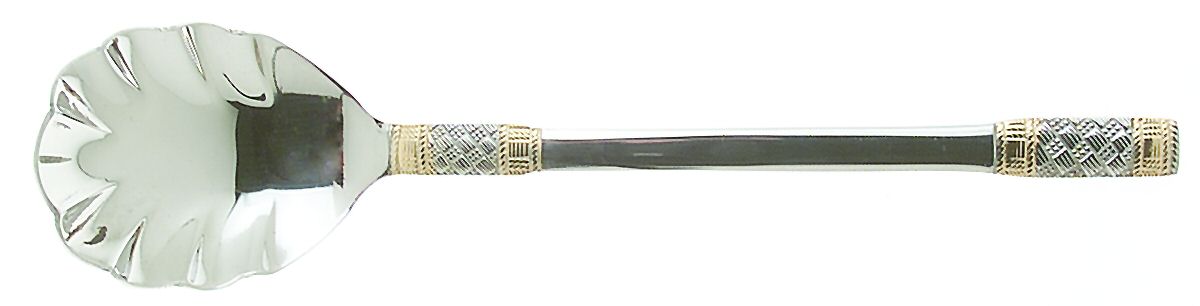 Golden Corsica (Stainless, Gold Accent) Sugar Shell Spoon by Wallace Silver-1