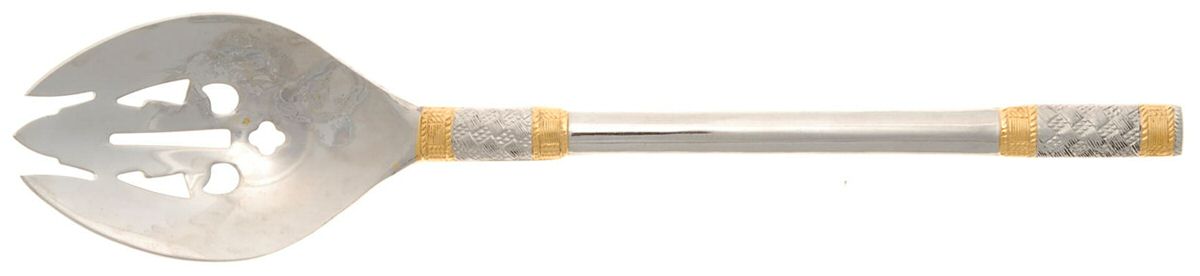 Golden Corsica (Stainless, Gold Accent) Pierced Tablespoon (Serving Spoon) by Wallace Silver-1