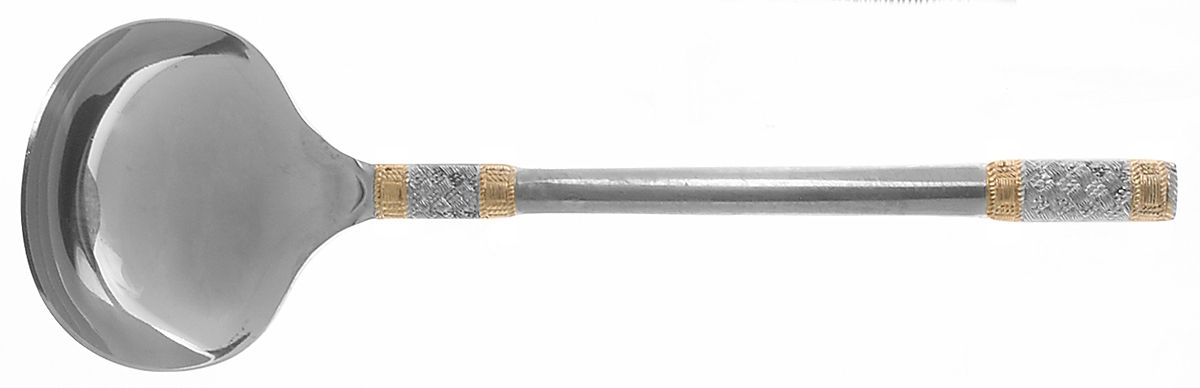 Golden Corsica (Stainless, Gold Accent) Solid Gravy Ladle by Wallace Silver-1