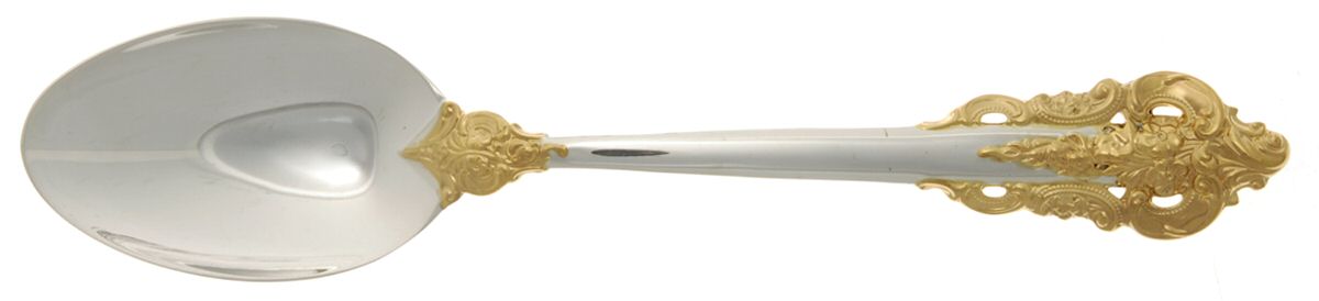 Golden Grande Baroque (Sterling, Gold Accent) European Place/Oval Soup Spoon by Wallace Silver-1