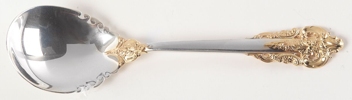 Golden Grande Baroque (Sterling, Gold Accent) Sugar Spoon by Wallace Silver-1