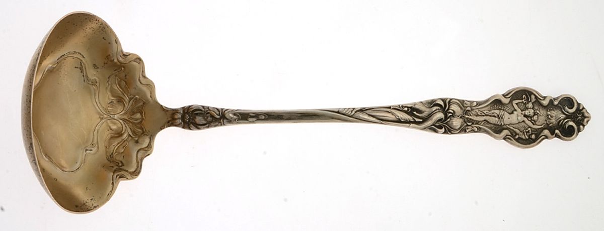 Irian (Sterling, 1902, No Monograms) Solid Soup Ladle by Wallace Silver-1