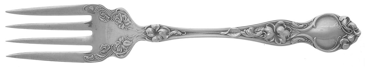 Violet (Sterling, 1904, No Monograms) Medium Solid Cold Meat Serving Fork by Wallace Silver-1