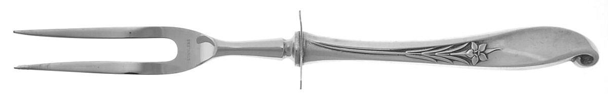 Wishing Star (Sterling, 1954) Small Carving Fork W/Sterling Guard by Wallace Silver-1
