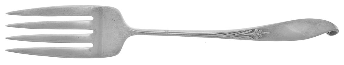 Wishing Star (Sterling, 1954) Medium Solid Cold Meat Serving Fork by Wallace Silver-1
