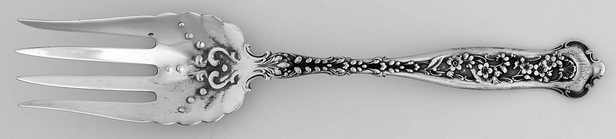 Dresden (Sterling, 1896) Solid Salad Serving Fork by Whiting Manf Co-1