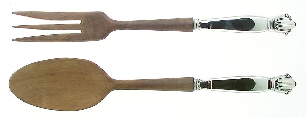 WEB5 (STERLING) Wooden Bowl 2-Piece Salad Set by Web Silver-1