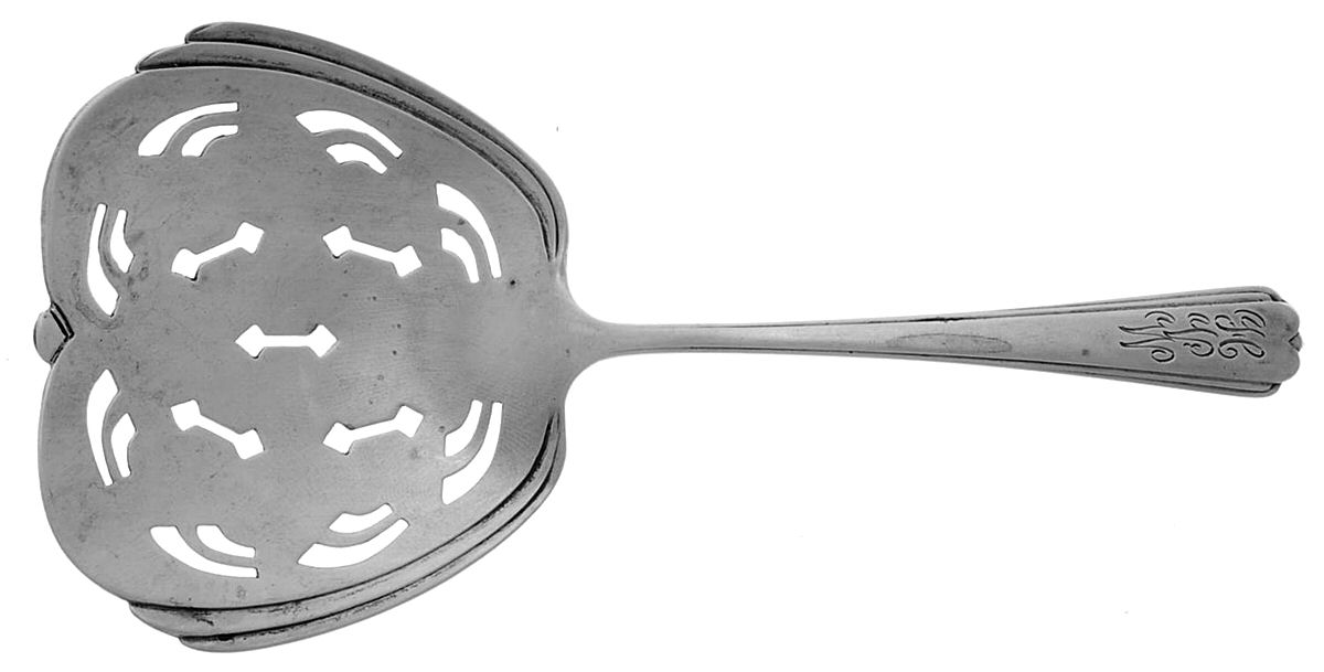 Bridal (Sterling, 1931) Small Pierced Nut Serving Spoon by Weidlich Silver-1
