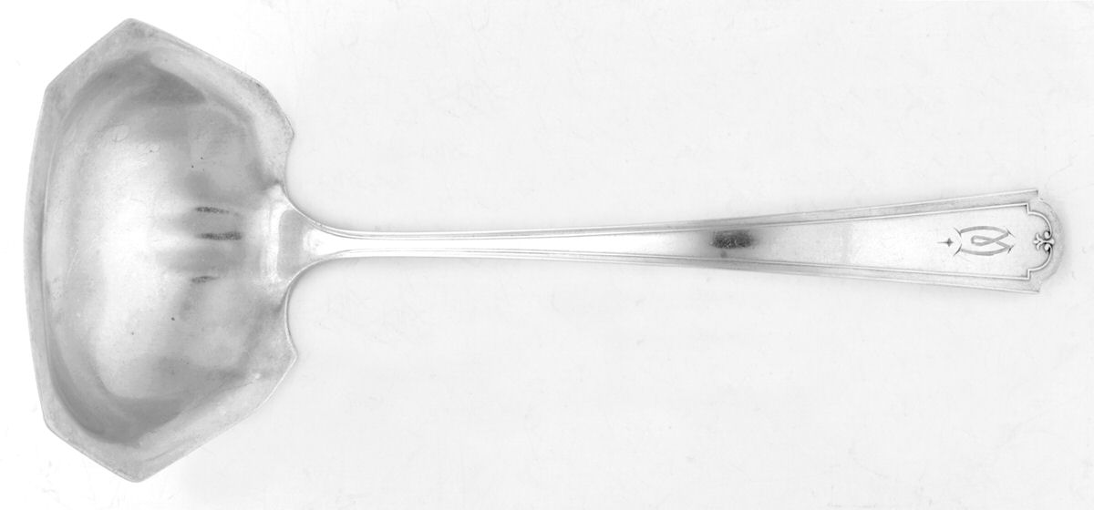 Priscilla Sterling (Sterling, 1928, No Monograms) Solid Gravy Ladle by Weidlich Silver-1