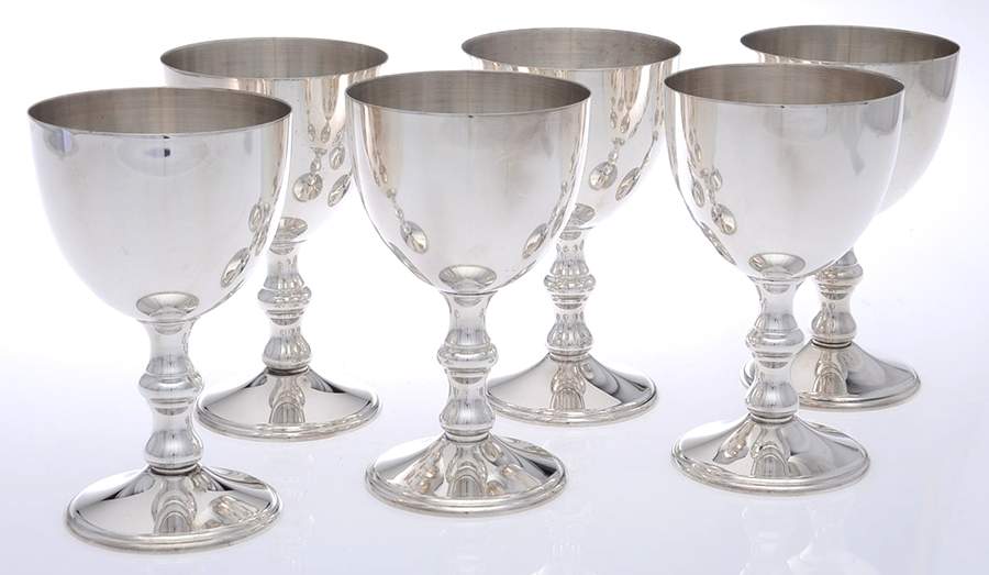 Silverplate Hollowware Water Goblet - Set of 6 by W & S Blackington Co-1
