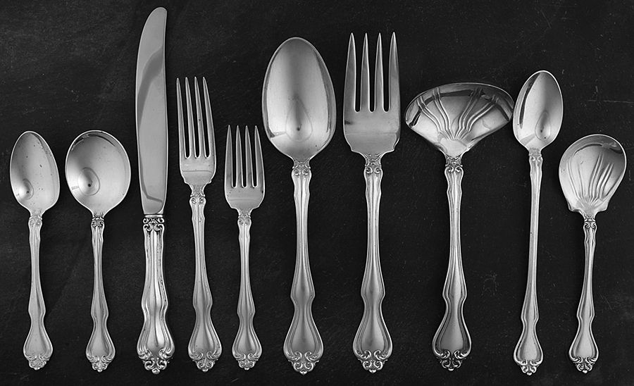 George & Martha Washington (Sterling, 1940) 52 Piece Set by Westmorland Silver-1