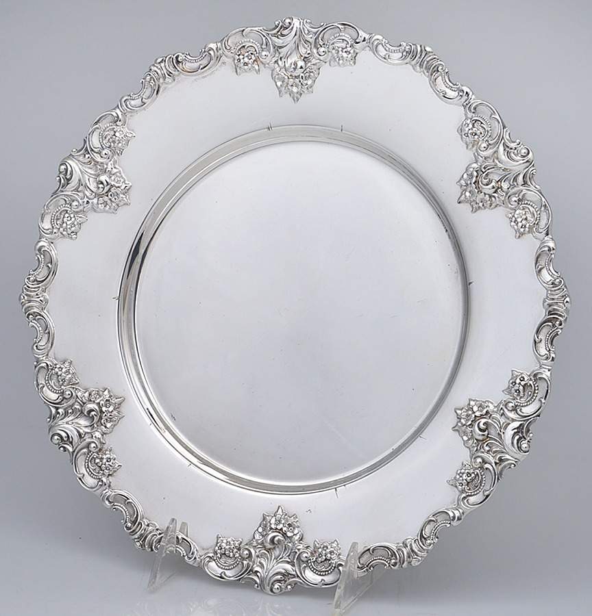 Baroque (Silverplate, Hollowware, Older) 11" Sandwich Plate by Wallace Silver-1