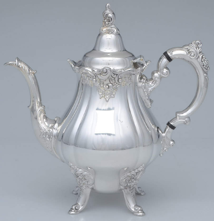 Baroque (Silverplate, Hollowware, Older) Teapot by Wallace Silver-1