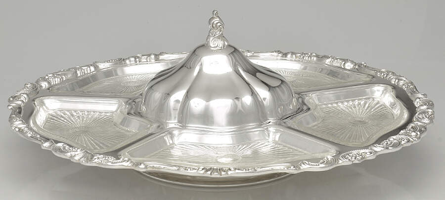 Baroque (Silverplate, Hollowware, Older) 7 Piece Lazy Susan by Wallace Silver-1