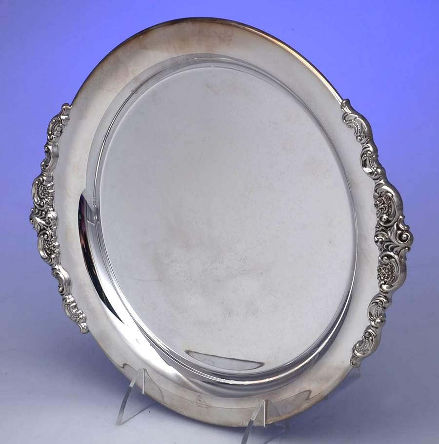 Baroque (Silverplate, Hollowware, Older) 11" Round Party Tray by Wallace Silver-1