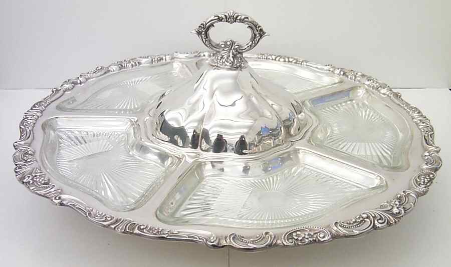 Baroque (Silverplate, Hollowware, Older) Lazy Susan with Liner by Wallace Silver-1