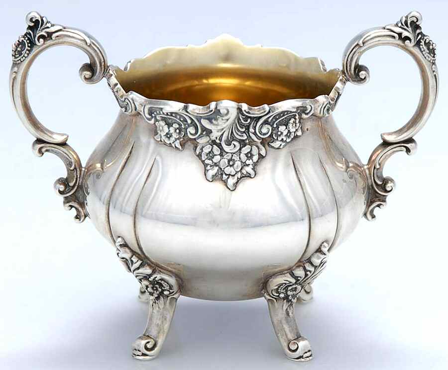 Baroque (Silverplate, Hollowware, Older) Plated Mini Sugar Bowl by Wallace Silver-1